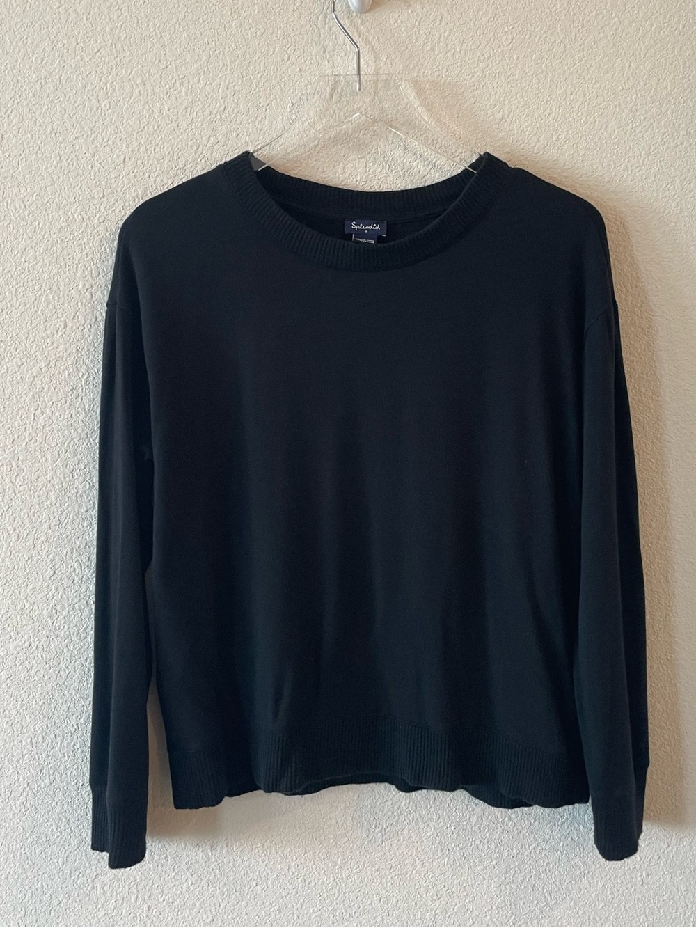 Splendid Black Crewneck Long Sleeve Tee